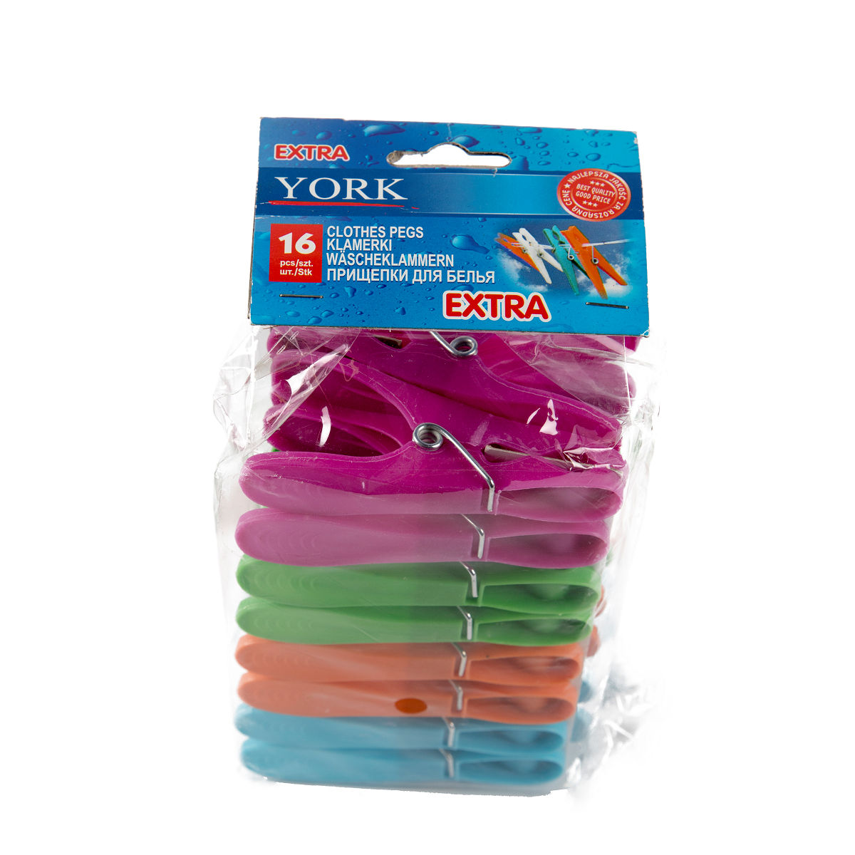 York wasknijpers strong kunststof 16 stuks