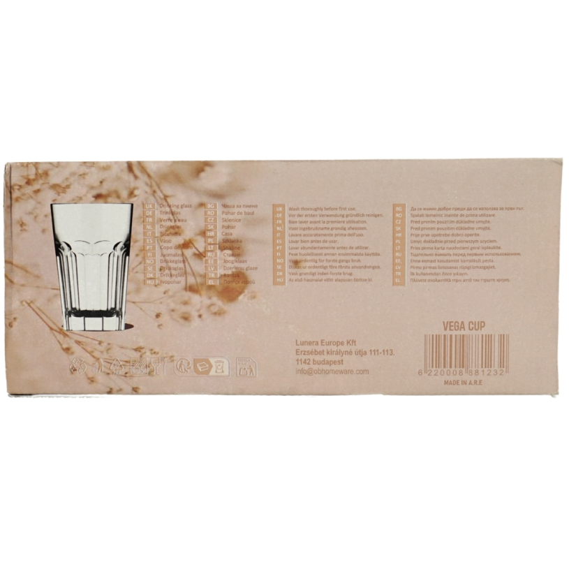 Drinkglas Homeware Vega 350ml set 3 stuks