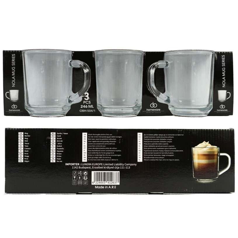 Theeglas Homeware Nola 246ml set 3 stuks