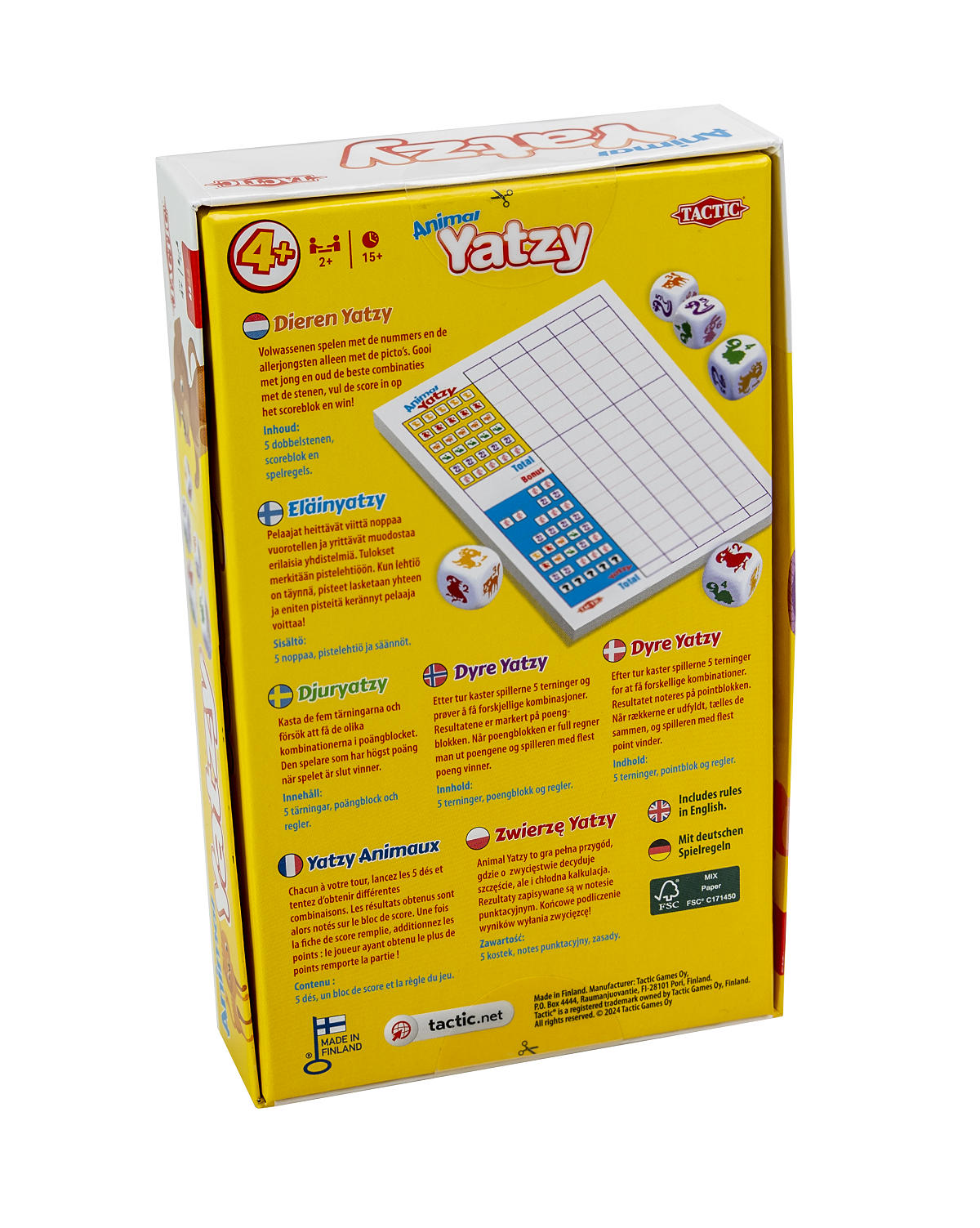 Tactic Travel Animal Yatzy