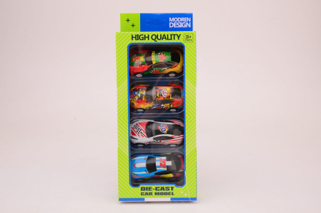 Race auto set 4-delig Pull Back assorti