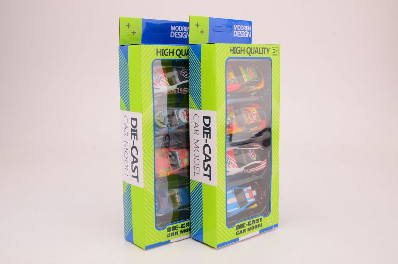 Race auto set 4-delig Pull Back assorti