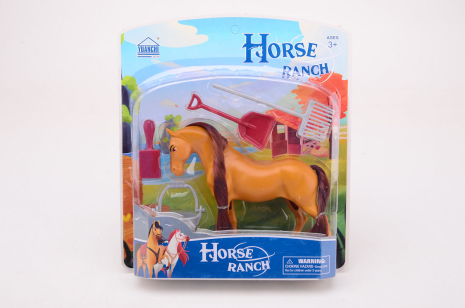 Paard met accessoire op blister assorti 5 delig