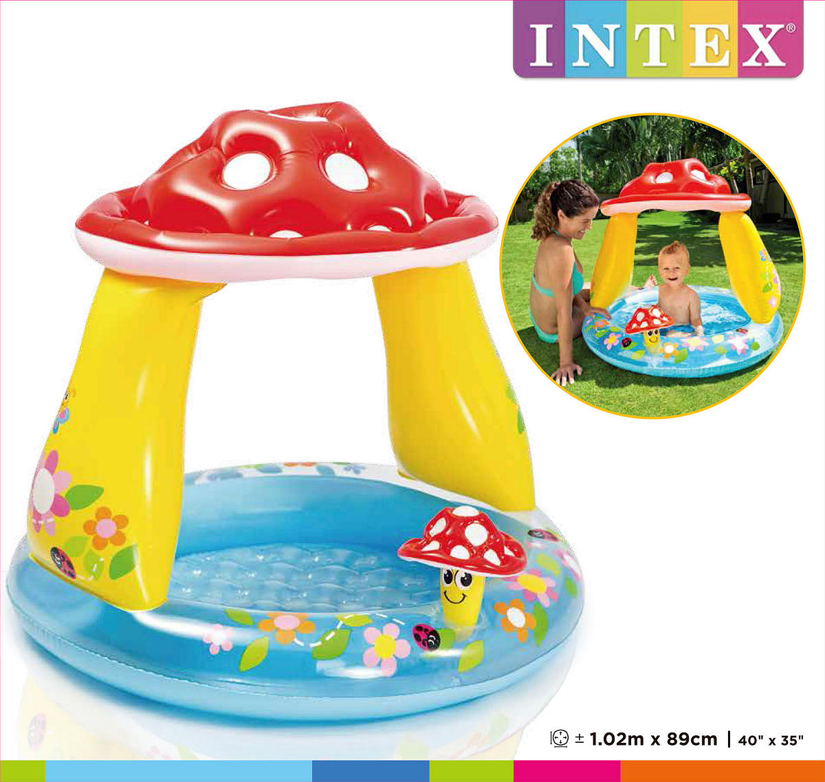 Intex paddestoel zwembad 102x89cm