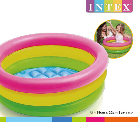 Intex zwembad Sunset Glow 3-ring 61x22cm (opblaasbare bodem)