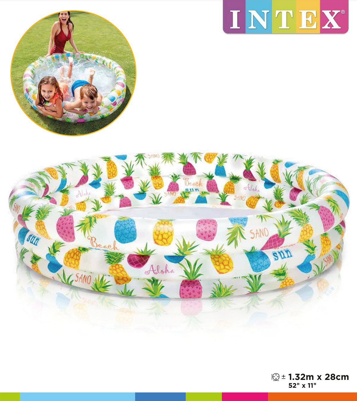 Intex peuterzwembad ananas 132x28cm