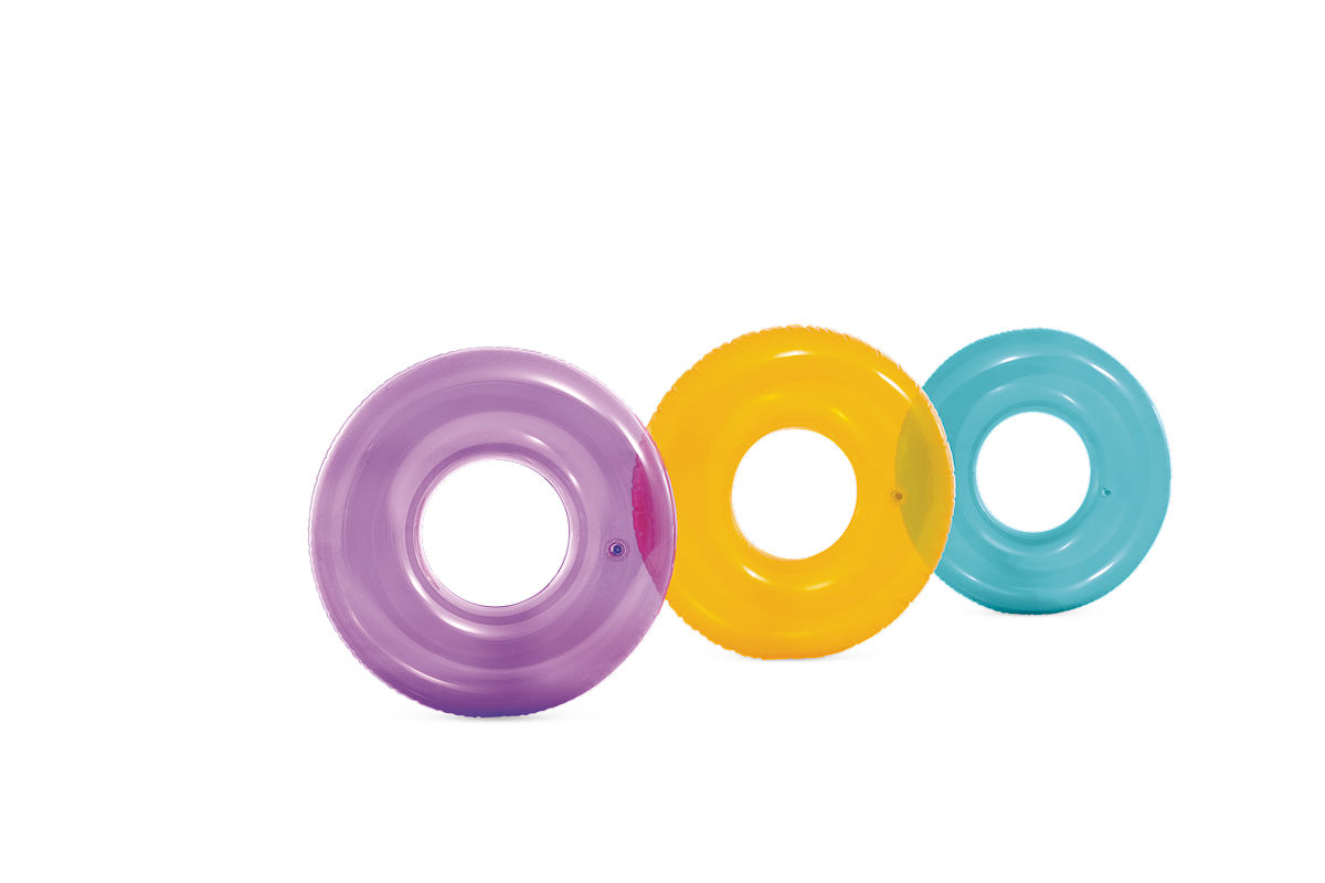 Intex transparante zwemband 76cm 3 kleuren