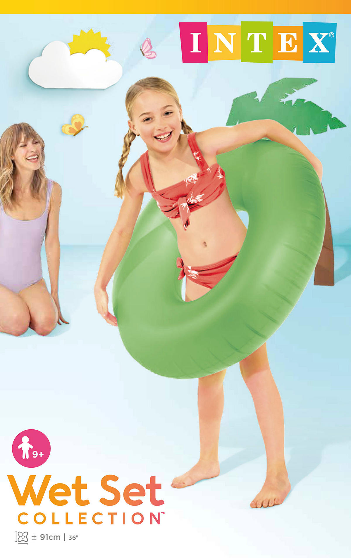 Intex zwemband 91cm 3 neon-kleuren