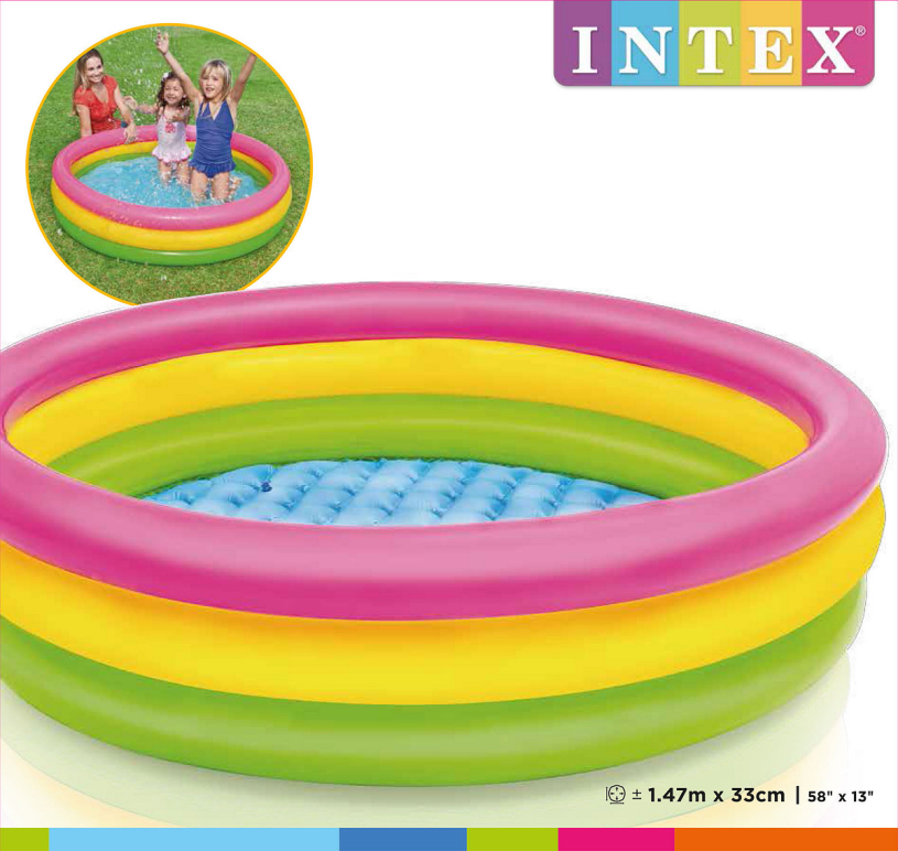 Intex zwembad Sunset Glow 3-ring 147x33cm (opblaasbare bodem