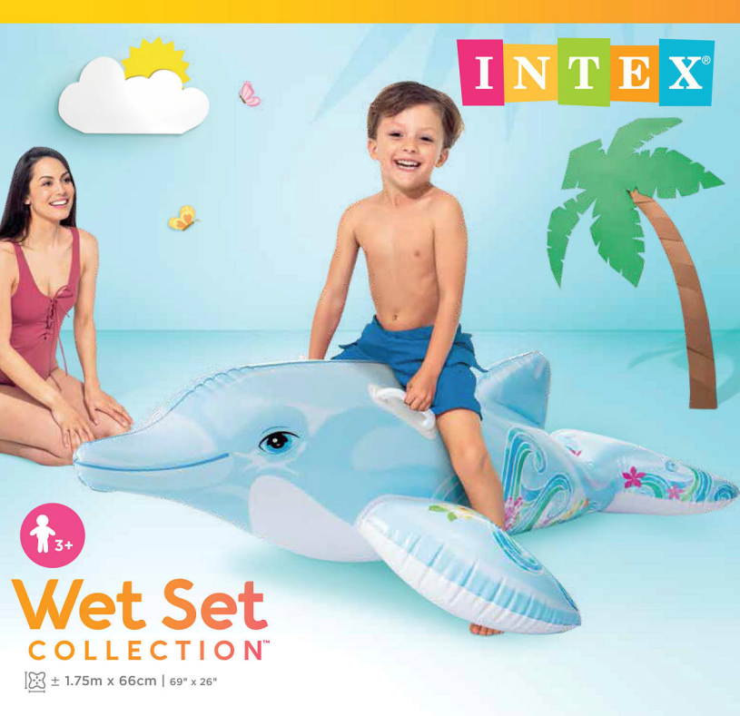 Intex Tropical Dolfijn ride-on 175x66cm