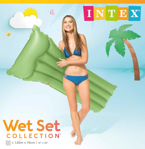 Intex luchtbed 183x76cm 3 neon kleuren