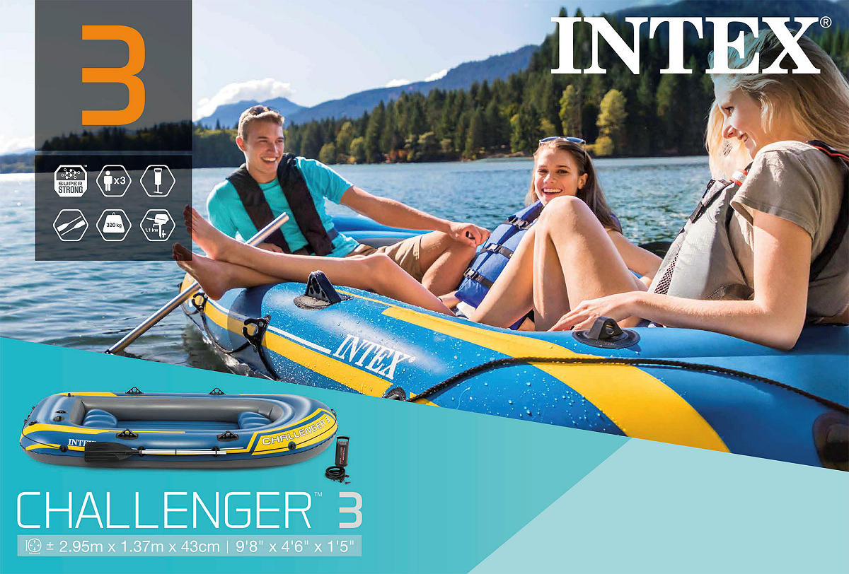 Intex Challenger 3 boot 295x137x43cm incl.pomp en peddels