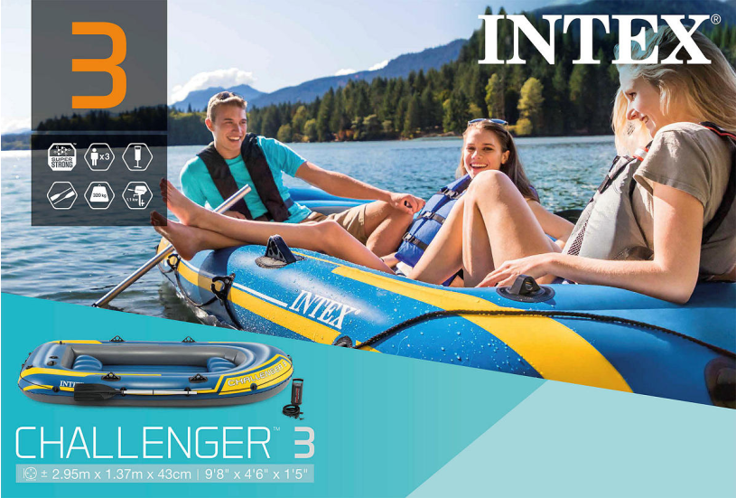 Intex Challenger 3 boot 295x137x43cm incl.pomp en peddels