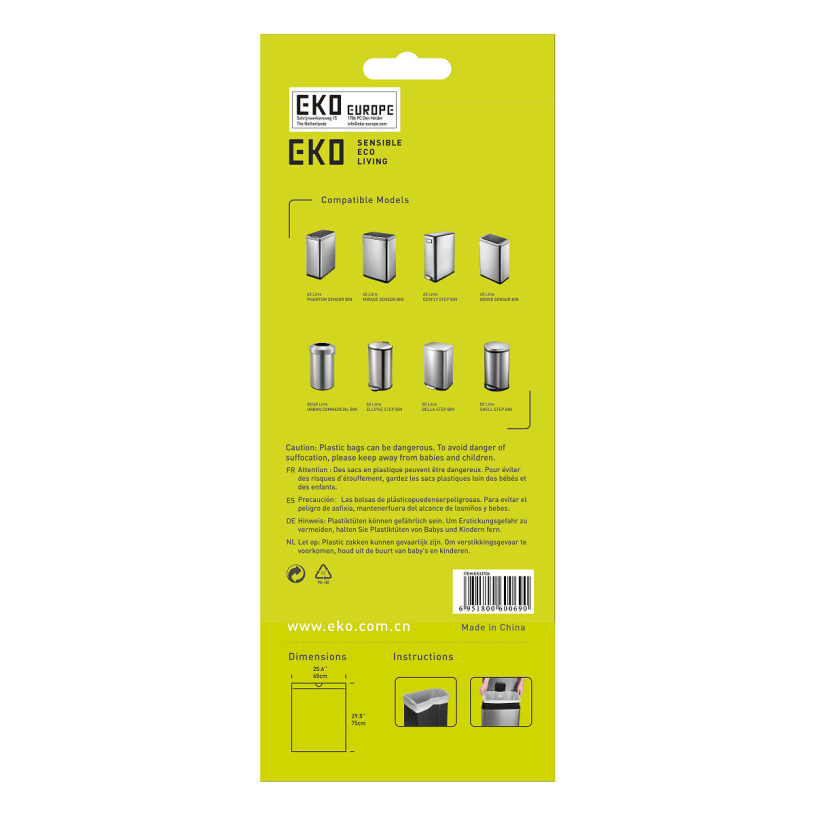 EKO afvalzak type F 40-60L - 12 stuks/rol