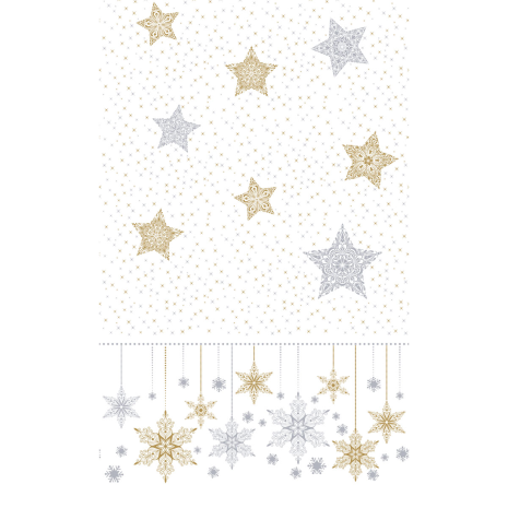 Duni tafellaken Snowstars White 138x220cm