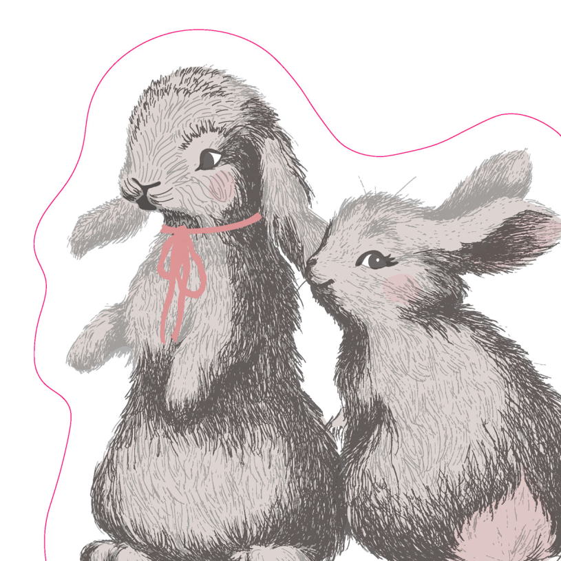 Duni Silhouettes servetten Bunny Friends 3-laags 33cm