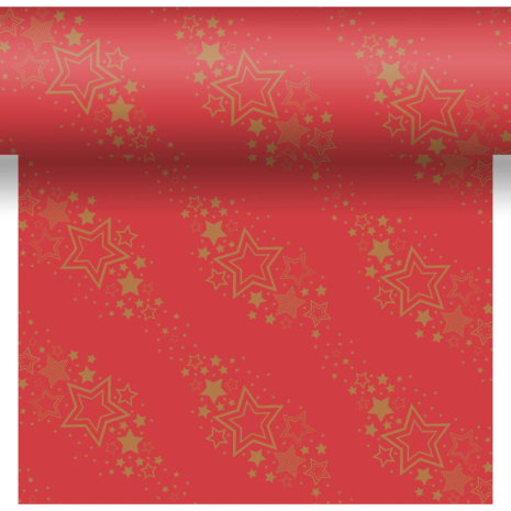 Duni tafellaken Holiday Star Red 138x220cm