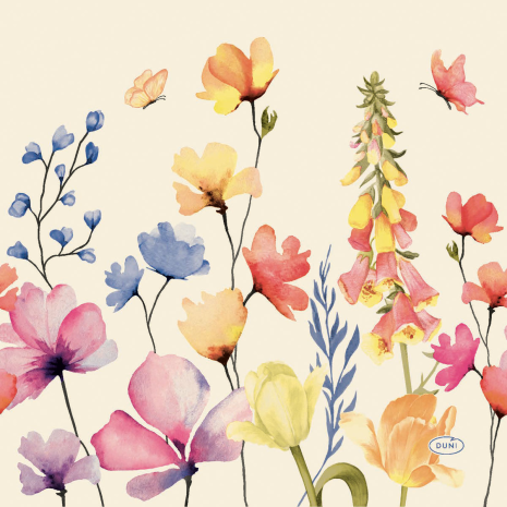 Duni 3-laags tissue Servetten Floral Haven 33x33cm