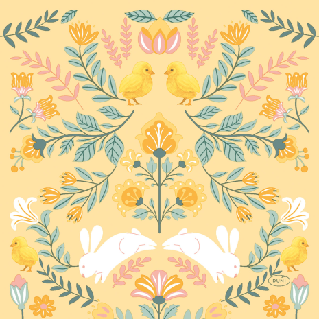 Duni 3-laags tissue Servetten Ornament Easter 33x33cm