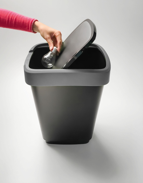 Rotho Afvalbak 25L TWIST dark silver