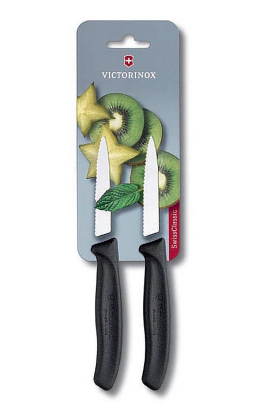 Victorinox Classic groente/schilmes kartel 8cm 2st - zwart