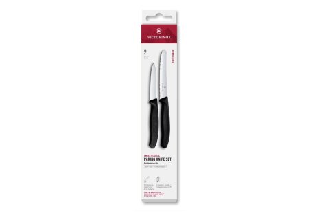 Victorinox Classic schilmes/tafelmes glad/kartel set - zwart