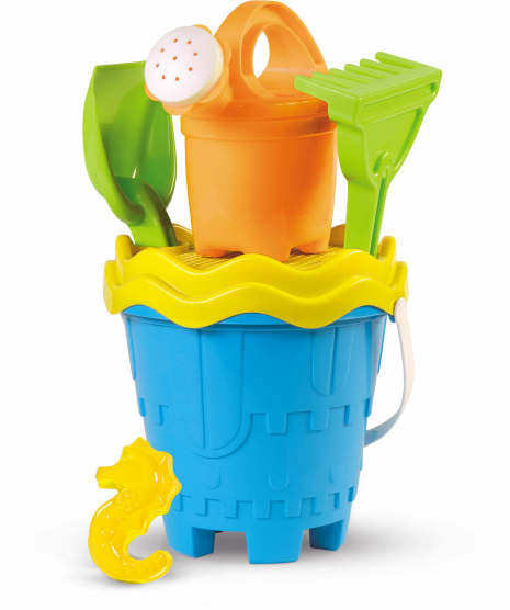 Kasteelemmerset 17cm met gieter rond assorti