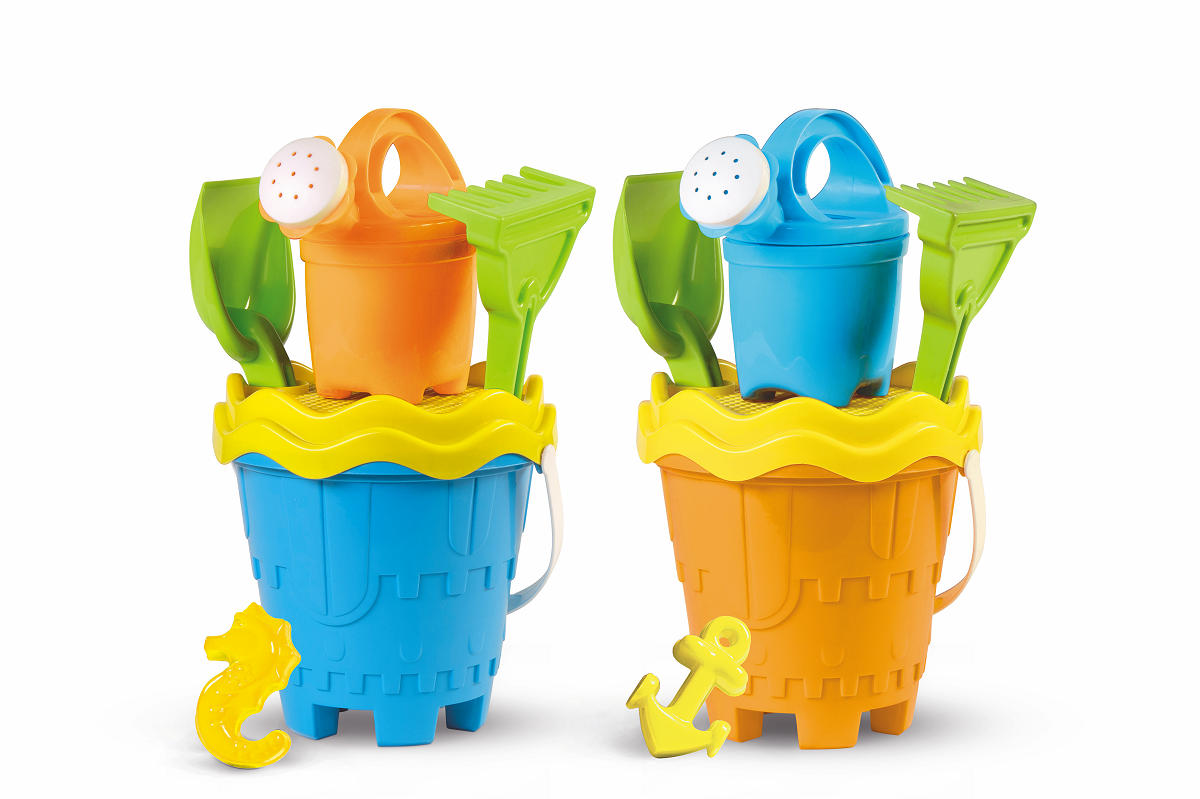 Kasteelemmerset 17cm met gieter rond assorti