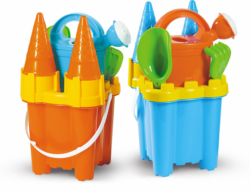 Kasteelemmerset 15x15cm met gieter vierkant assorti