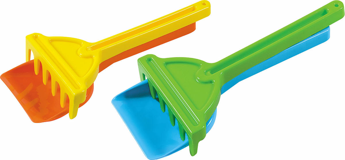Strandschepje met hark 26cm assorti