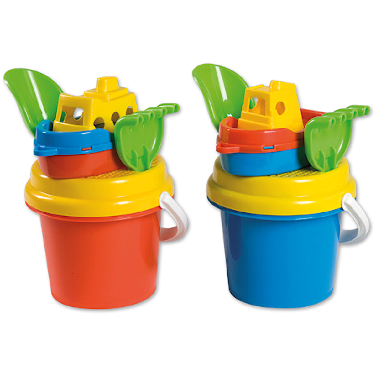 Strandset met bootje en emmer 13cm 2 assorti