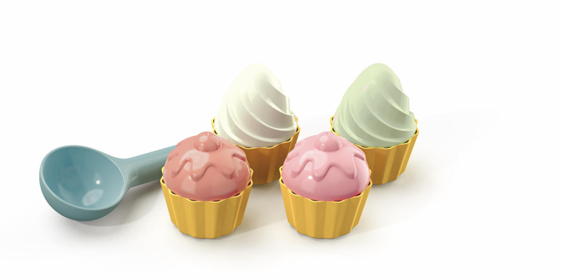 Strandset Cup Cake pastel 9-delig