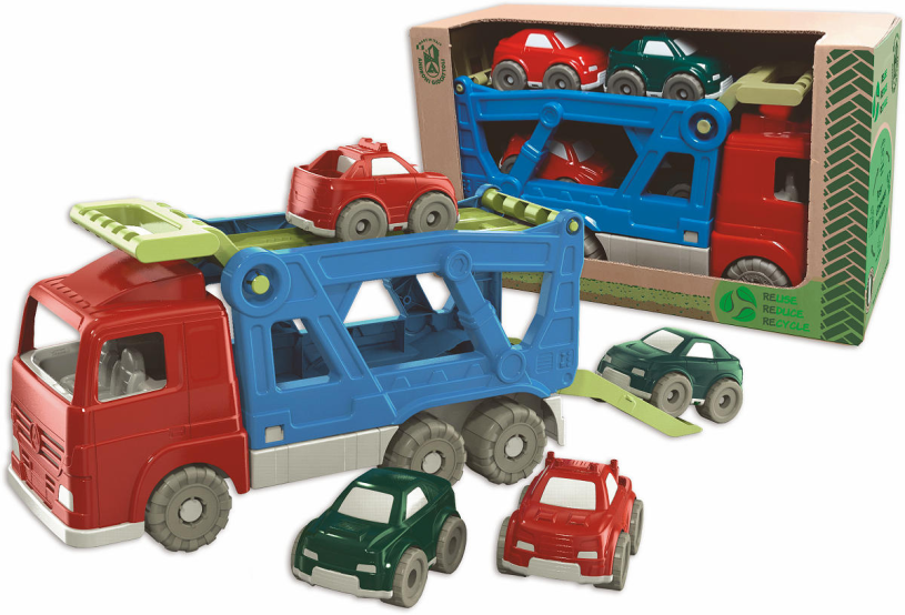 Auto Transporter Recycled +/- 30cm ( incl. 4 auto's )