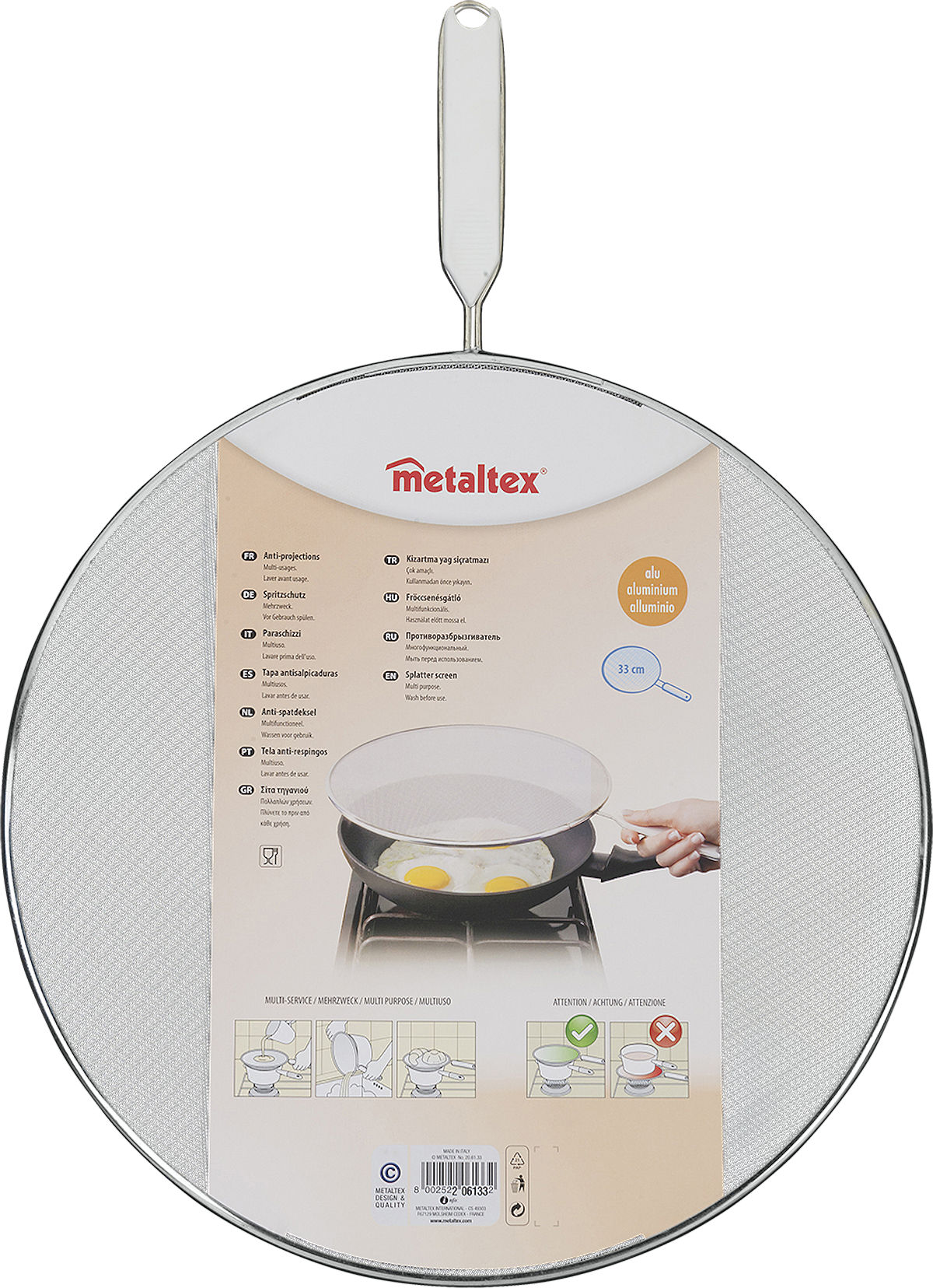 Metaltex Anti-spatdeksel 33cm