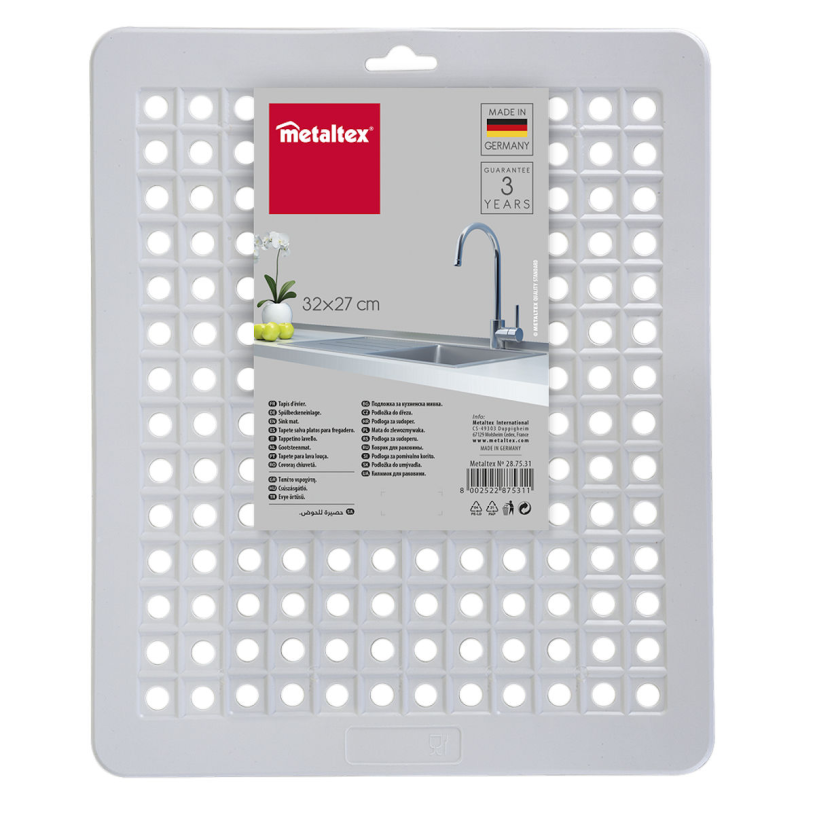 Metaltex gootsteenmat rechthoek 31,5x27cm