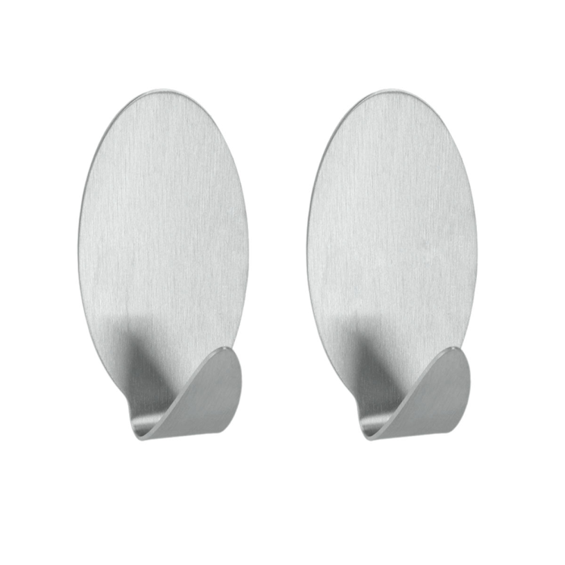 Metaltex plakhaak jumbo ovaal 2 stuks - chroom