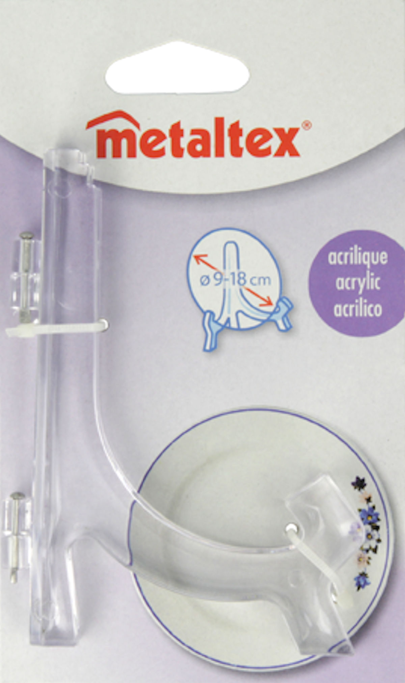 Metaltex bordenstandaard 9-18cm - transparant