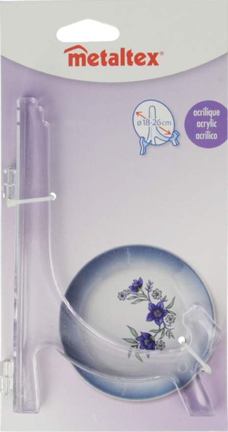 Metaltex bordenstandaard 18-26cm - transparant