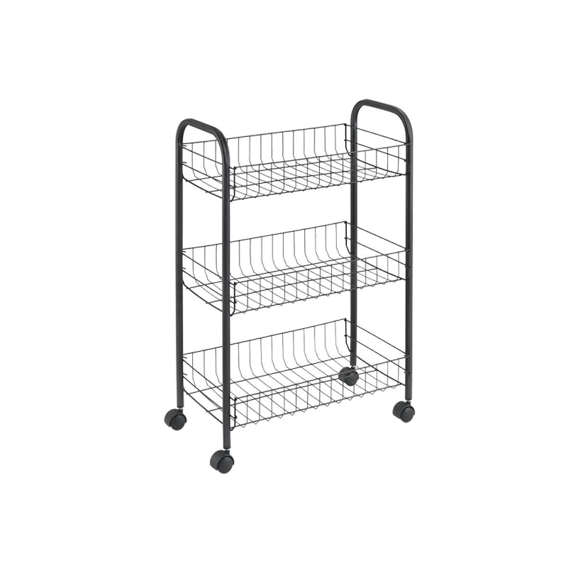 Metaltex keukentrolley - Lugano 63x41x23cm zwart