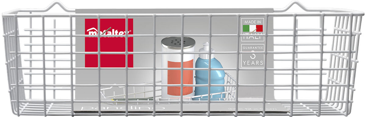 Metaltex Pandino mandje wit 33x12x9cm