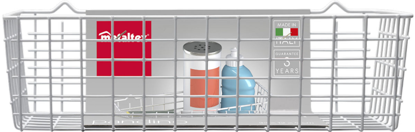 Metaltex Pandino mandje wit 33x12x9cm