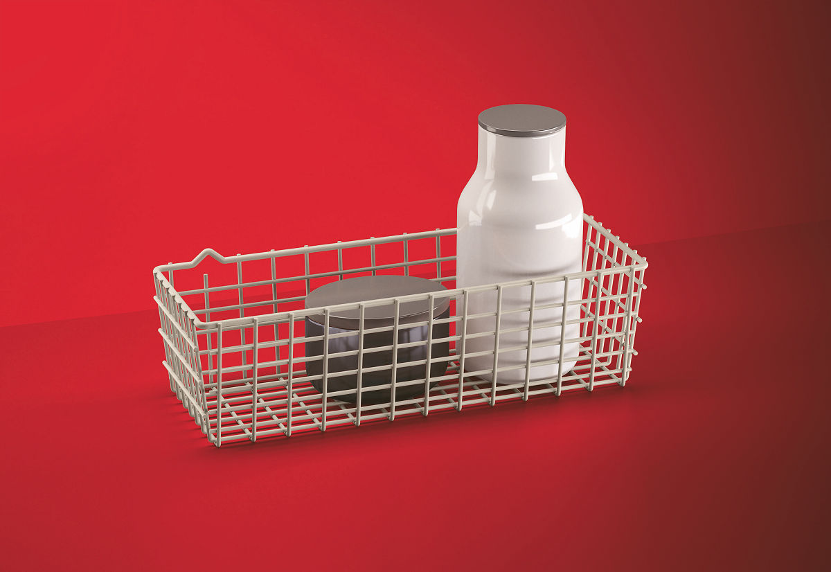 Metaltex Pandino mandje wit 33x12x9cm