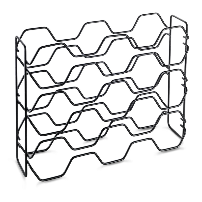 Metaltex wijnrek - Hexagon 15 flessen zwart