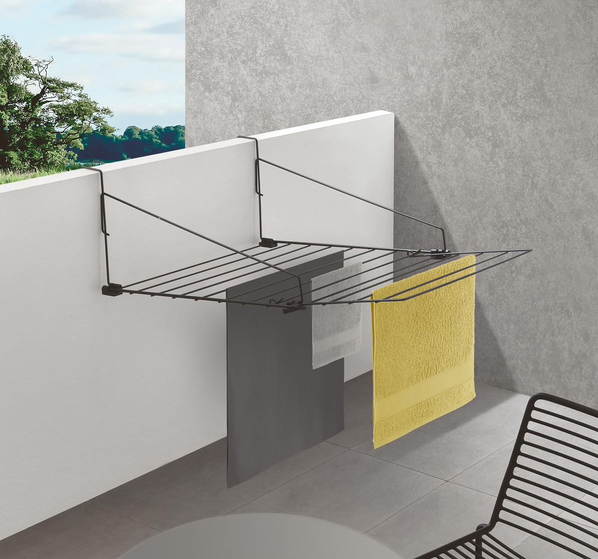 Metaltex hangdroogrek - Den Haag 9m zwart