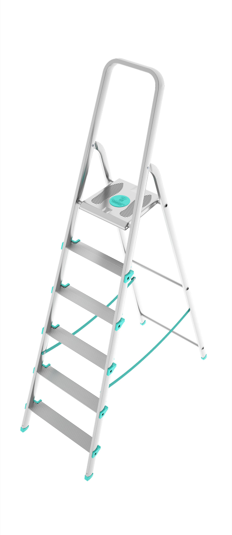 Colombo Huishoudtrap aluminium - 6 treden