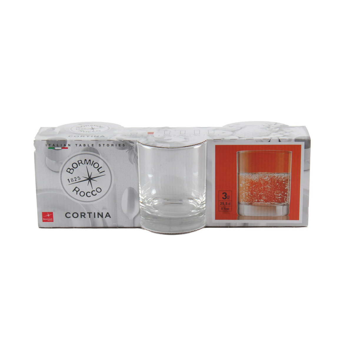Bormioli Cortina Waterglas 25 cl set 3 stuks