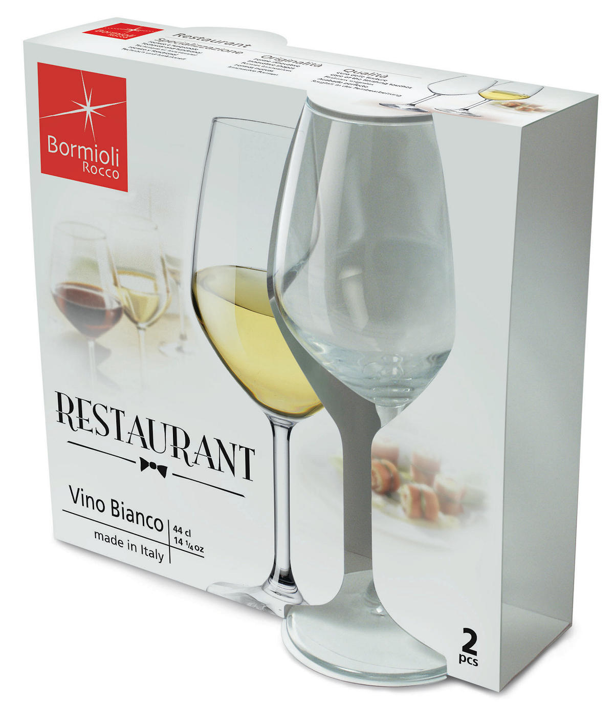 Bormioli Restaurant Wijnglas Wit set 2 stuks