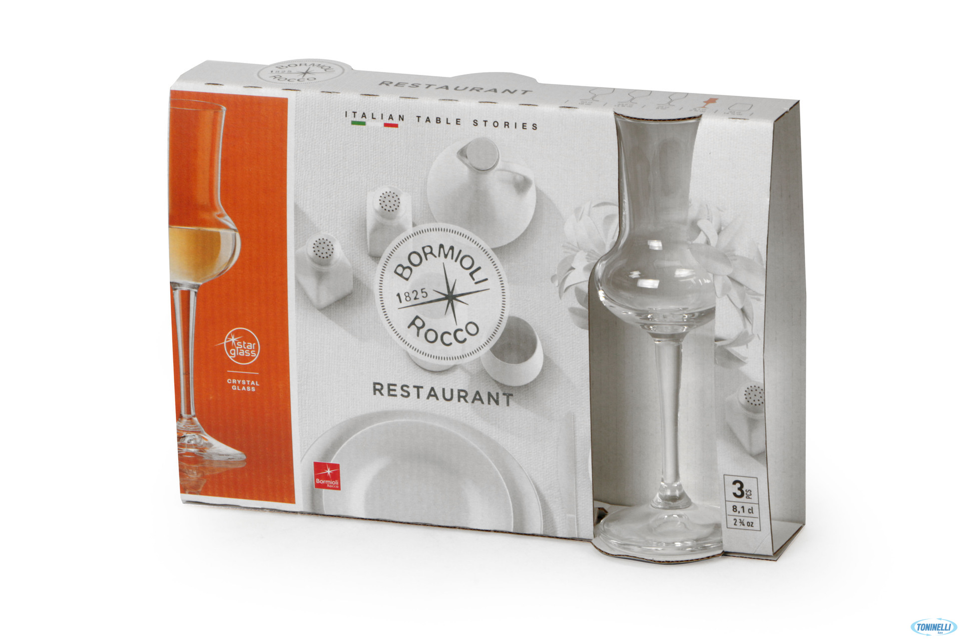 Bormioli Restaurant Grappa Port glas 8,1cl set 3 stuks