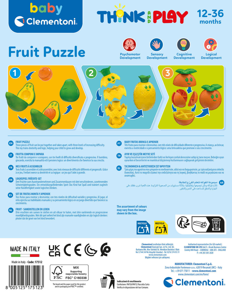 Clementoni Baby Play For Future Fruit Puzzel
