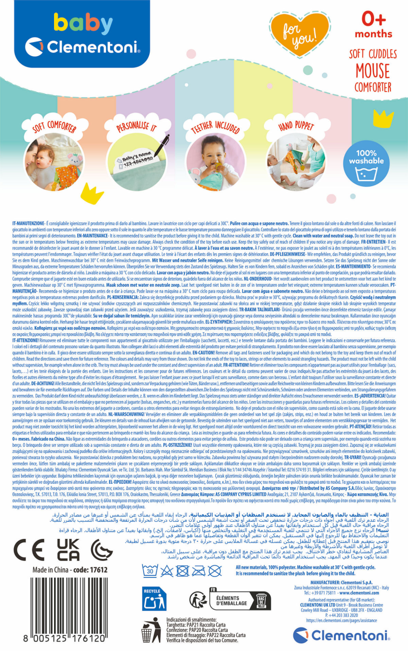Clementoni Baby Knuffeldoekje - Muis